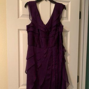 Purple chiffon Adrianna Papell cocktail dress